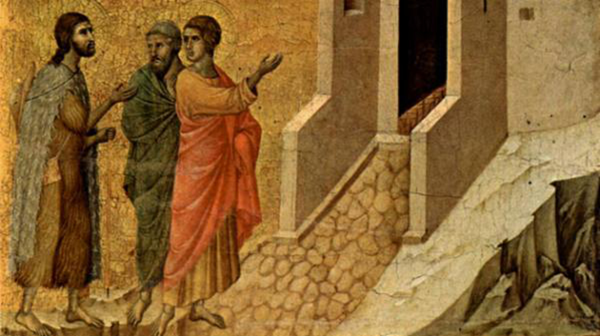 Duccio di Buoninsegna: sur la route d'Emmaüs (Photo: Wikimediacommons)
