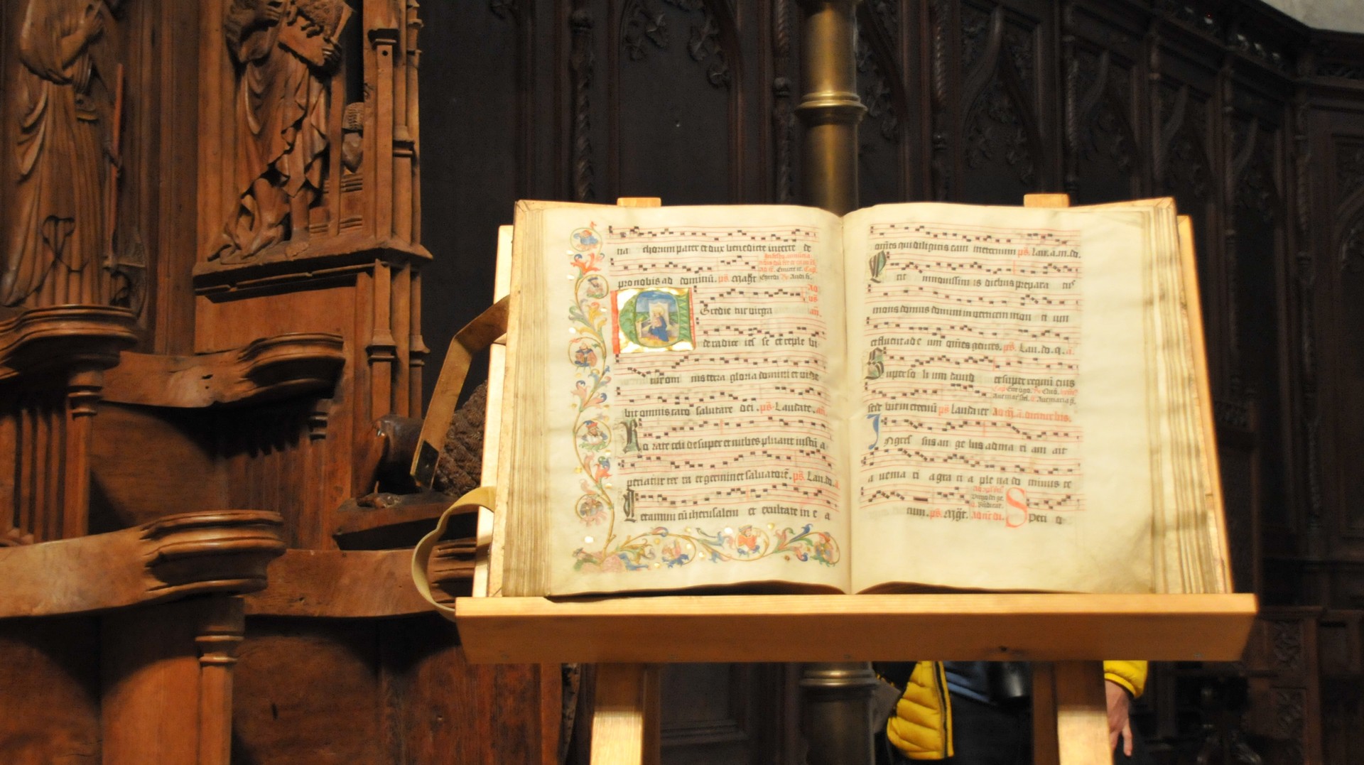 Antiphonaire de la cathédrale Saint-Nicolas de Fribourg vers 1515 (photo Maurice Page)