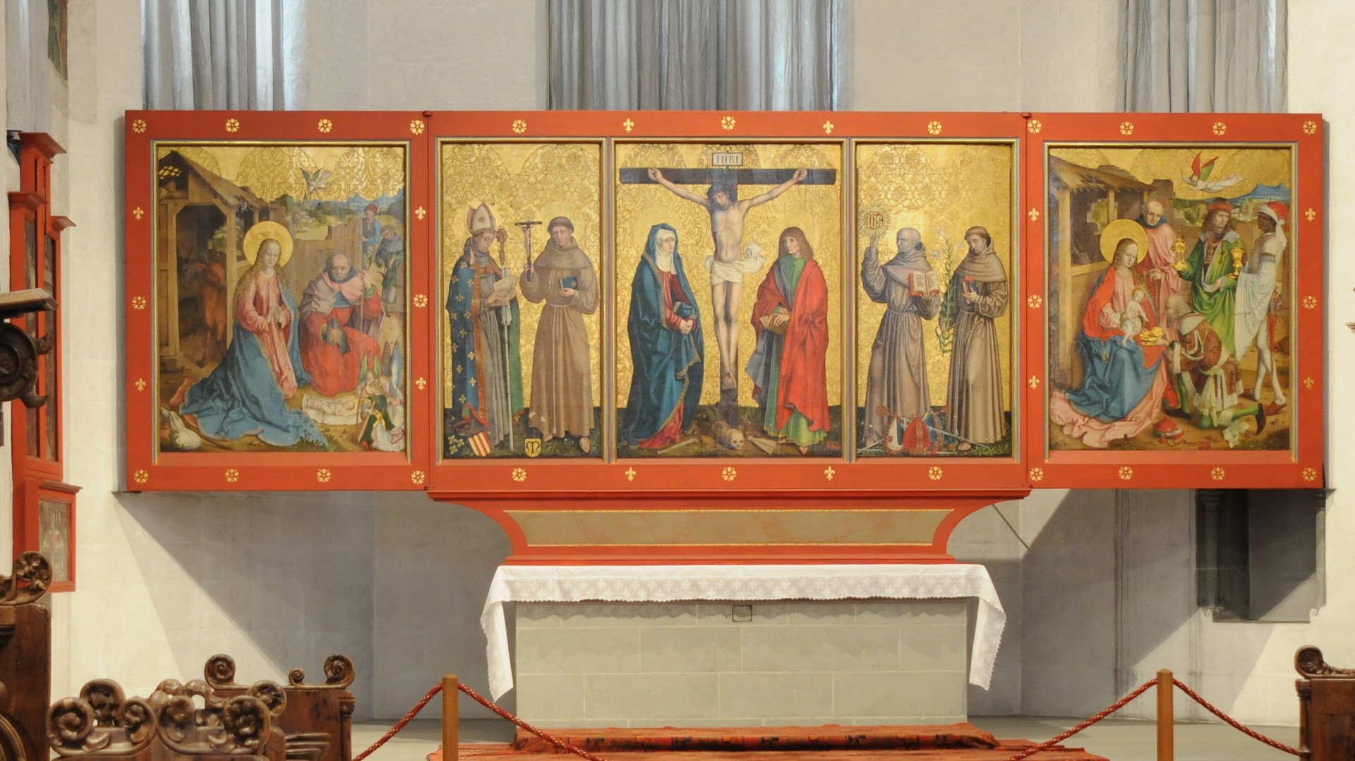 L'église des cordeliers à Fribourg, retable du choeur  (photo Maurice Page)