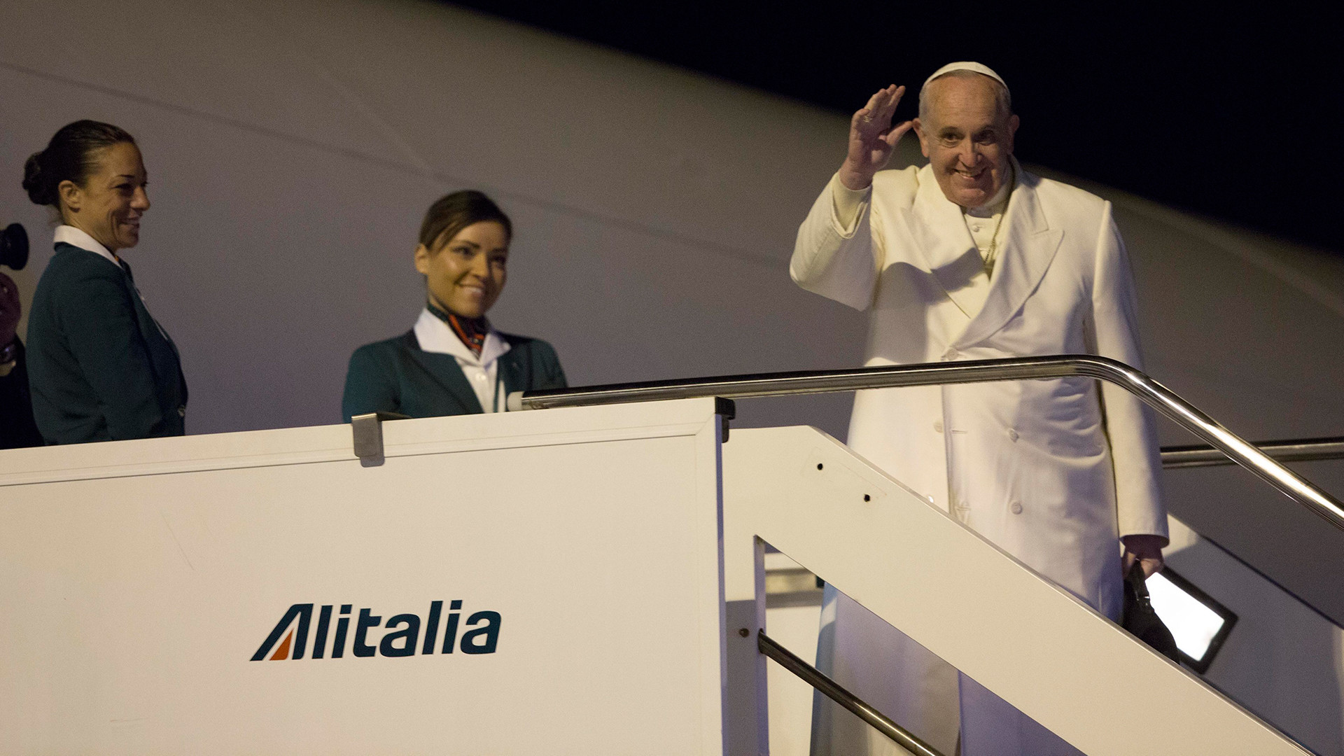 Le pape François au terme de son voyage au Sri Lanka (Photo: Keystone)