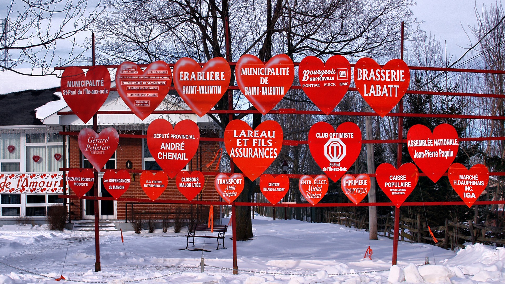 Saint Valentin, le village de l'amour au Québec (photo wikimedia commons Pierre Bona CC BY-SA 3.0)