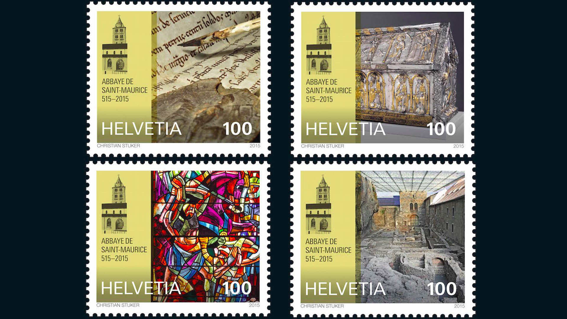 La Poste émet quatre timbres pour marquer le Jubilé de l'Abbaye de Saint-Maurice