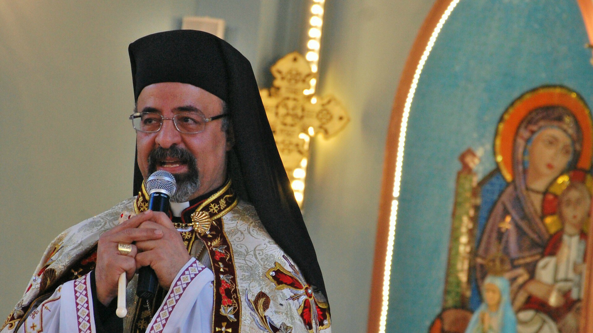 Egypte Mgr Ibrahim Isaac Sidrak, patriarche d'Alexandrie des coptes catholiques  (Photo: Jacques Berset) 