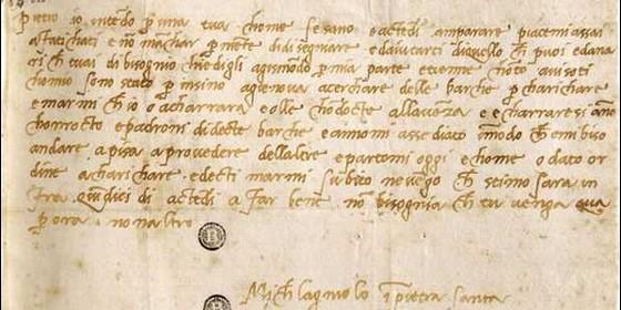 Un document manuscrit  signé de la main du maître de la Renaissance Michel Ange, volé aux archives du Vatican (photo: archives du Vatican DR) 