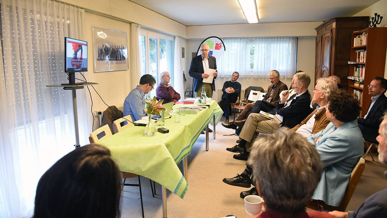 Les 40 ans de la revue Sources se sont déroulés au siège de Cath-Info, à Lausanne (Photo: Pierre Pistoletti)