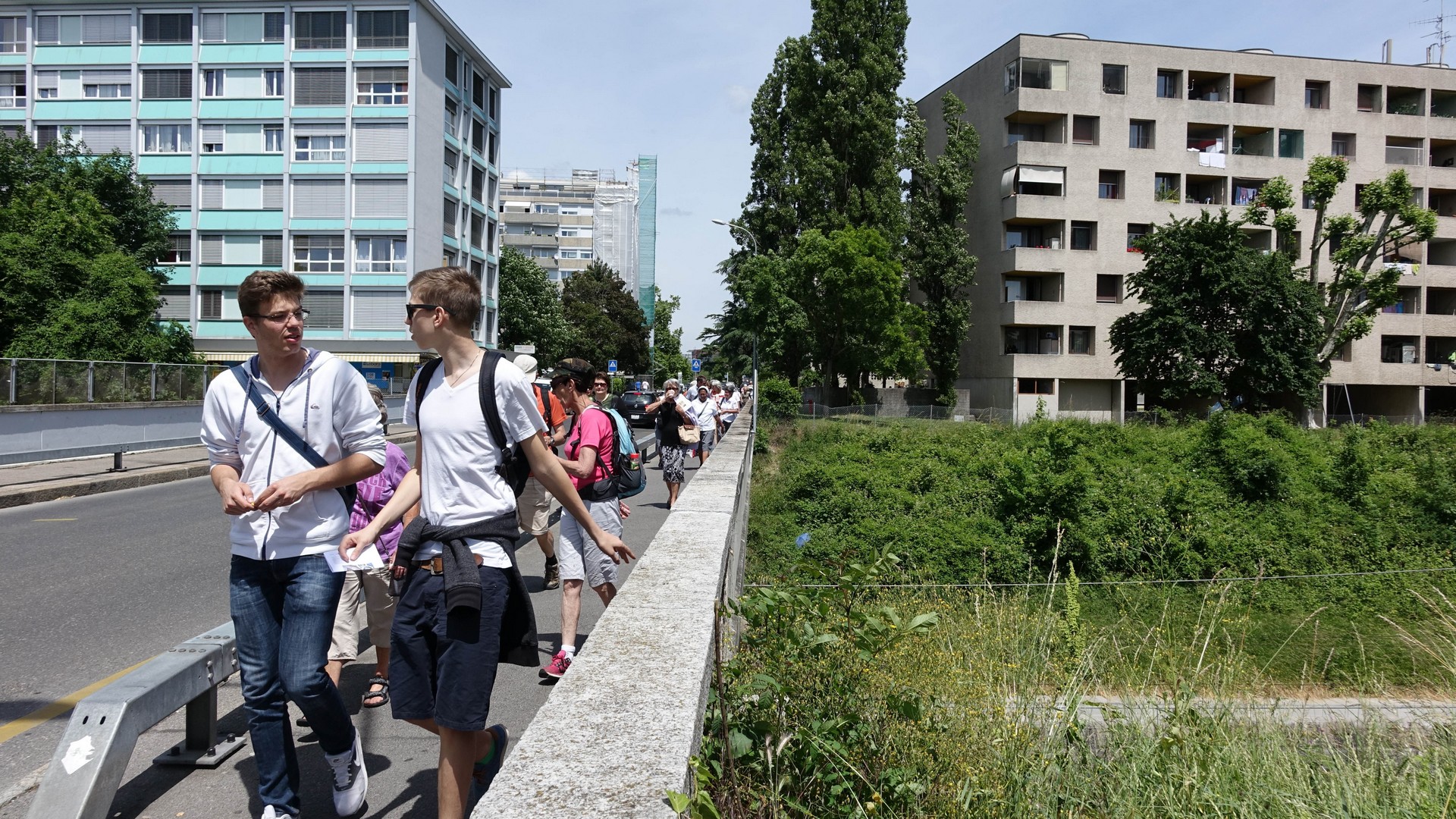 Le chemin de joie dans le quartier de Châtelaine (photo Maurice Page) 