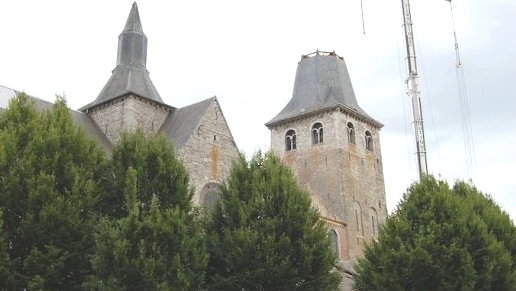 Le clocher de la collégiale de Ciney, en Belgique a été emporté par tempête en 2010 (photo: Doyenné de Ciney) 