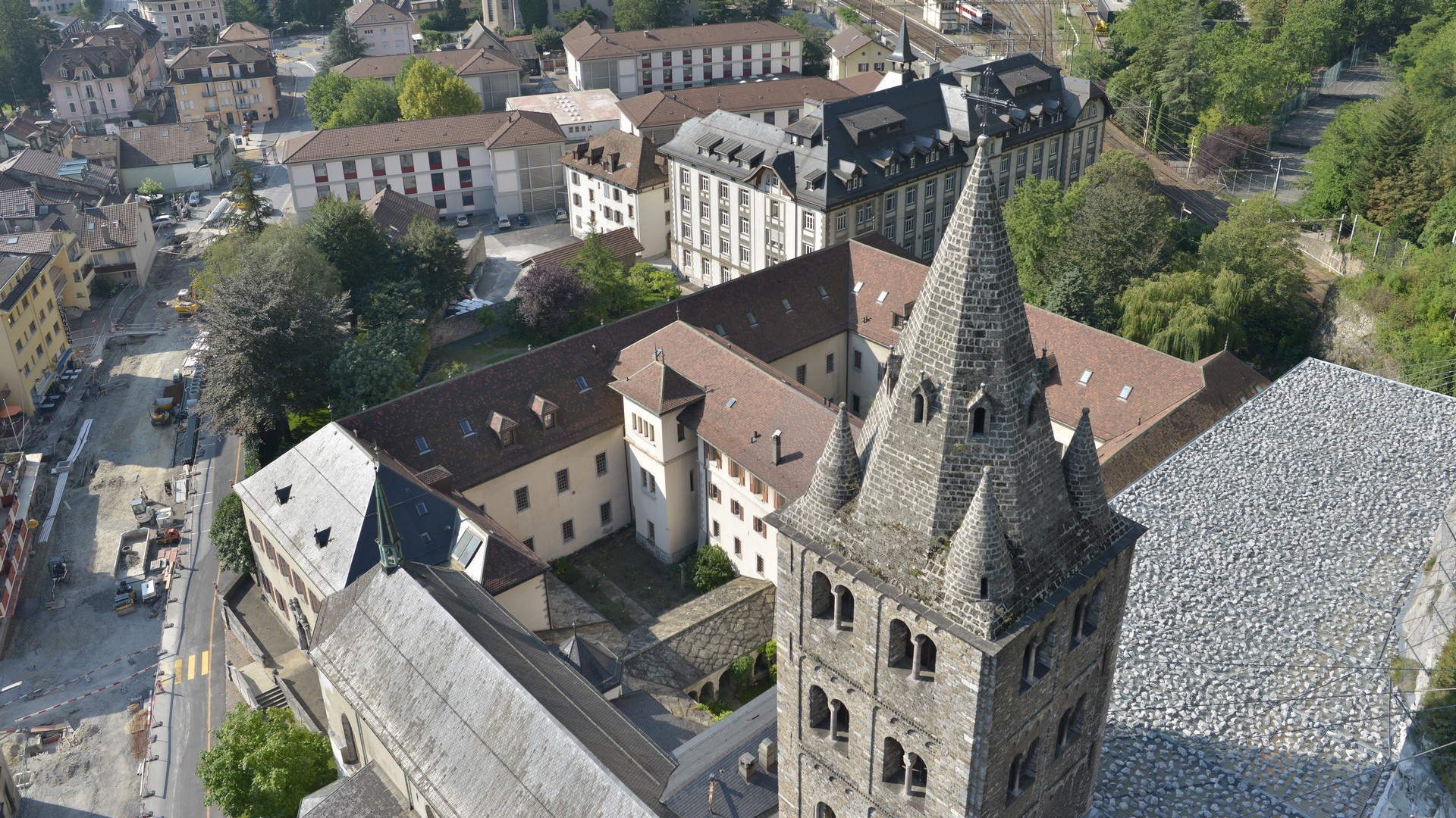 L'Abbaye de St-Maurice avec son collège | © Abbaye de St-Maurice, archive
