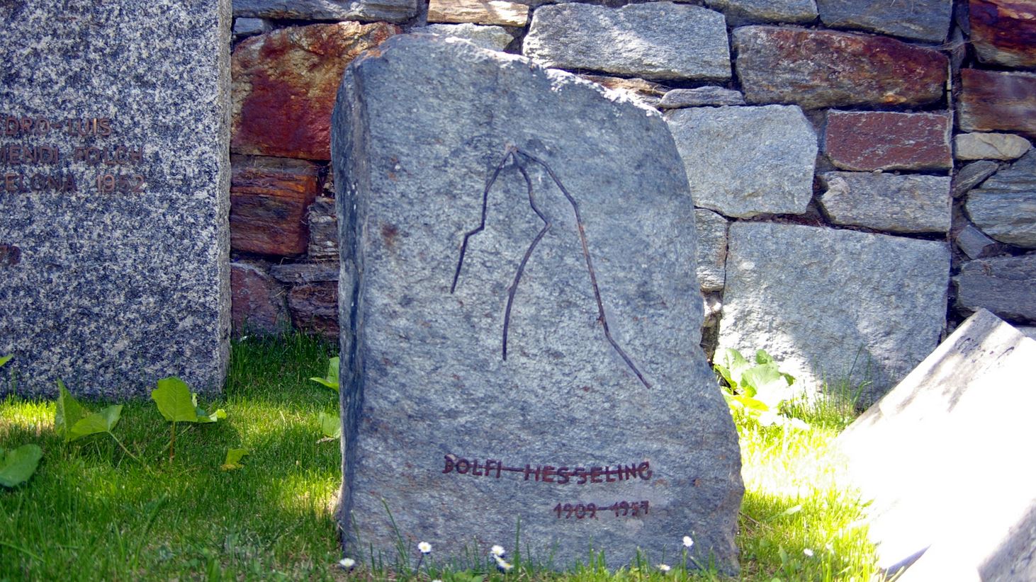 Tombe du cimetière des alpinistes à Zermatt (photo Georges Scherrer) 