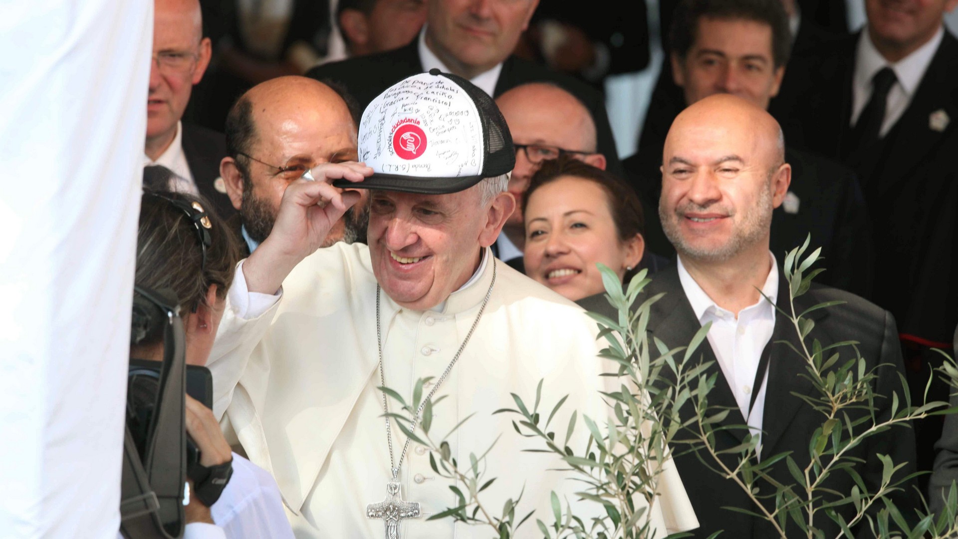 Le pape François s’est rendu le 12 juillet 2015 dans le bidonville de Banado Norte, à Asunción. (photo: Keystone) 