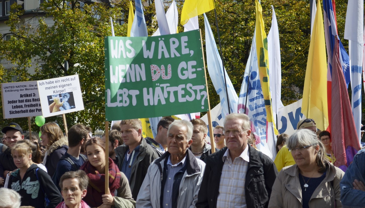 Des participants à la "Marche pour la vie" à Zurich (photo Regula Pfeiffer) 