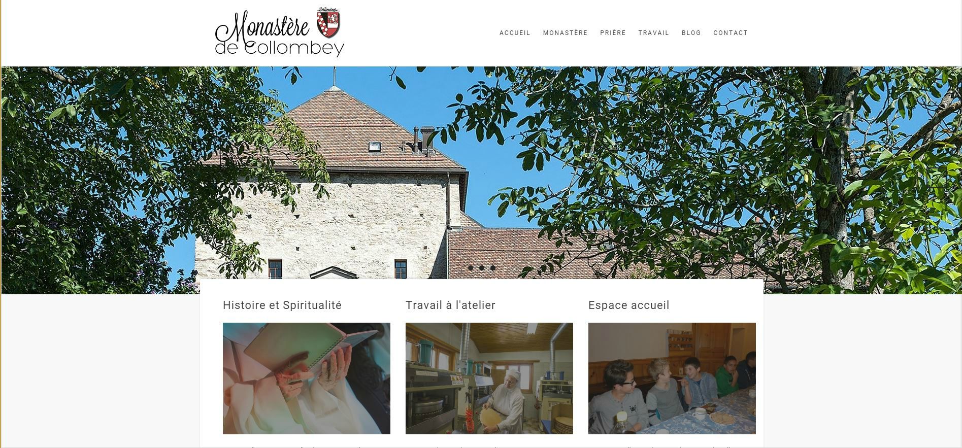 La page d'accueil du site internet du monastère des Bernardines. (Photo: capture écran)