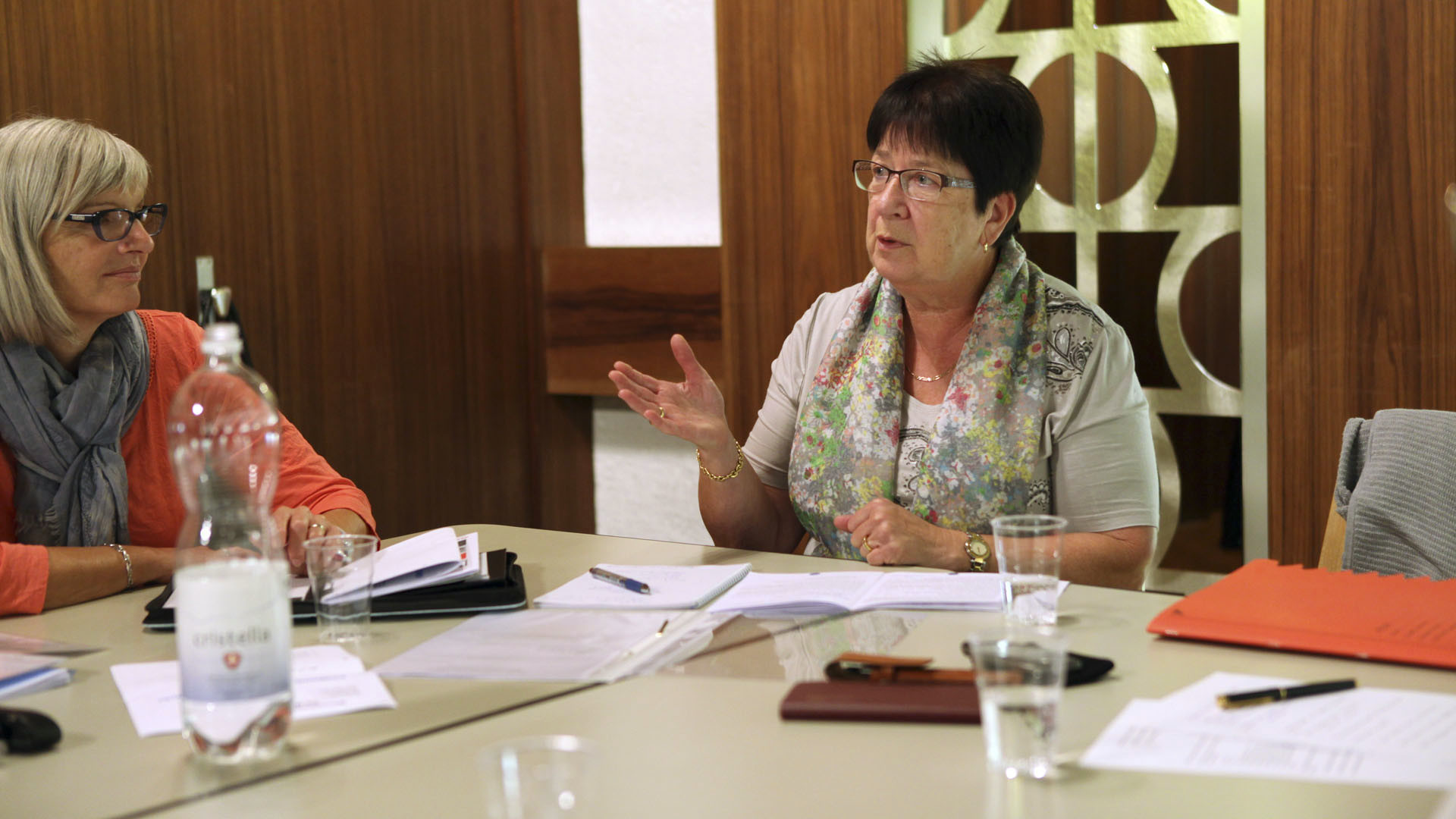 Josy Lambiel, présidente du MCR, lors de l'assemblée du comité romand, le 25 septembre 2015  (Photo: B. Hallet)