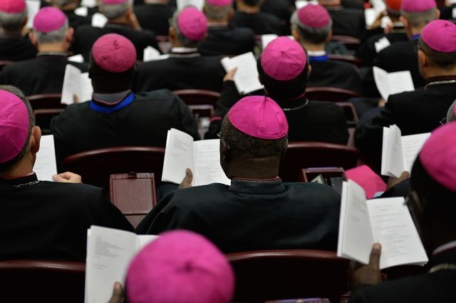Les cardinaux lors de la 2e journée du Synode sur la famille, Vatican le 6 octobre 2015. [Andreas Solaro - AFP]