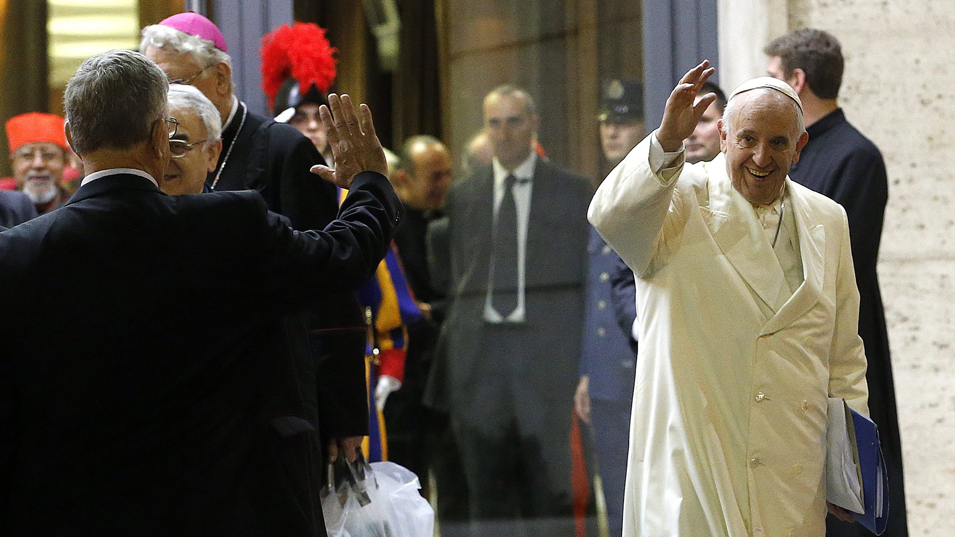 Le pape François lors de la dernière journée du synode (Photo: Keystone)