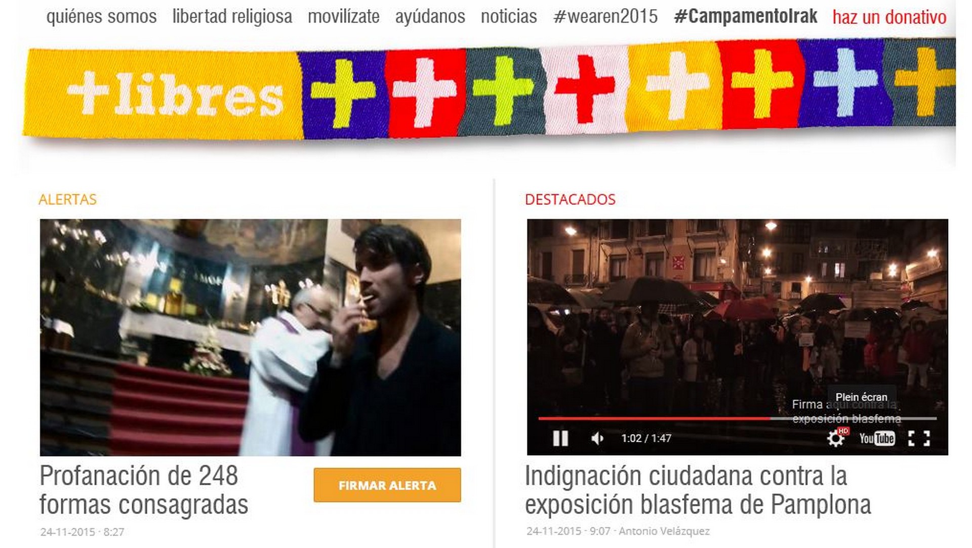 Le site de l'association espagnole de défense de la liberté religieuse Maslibres.org 