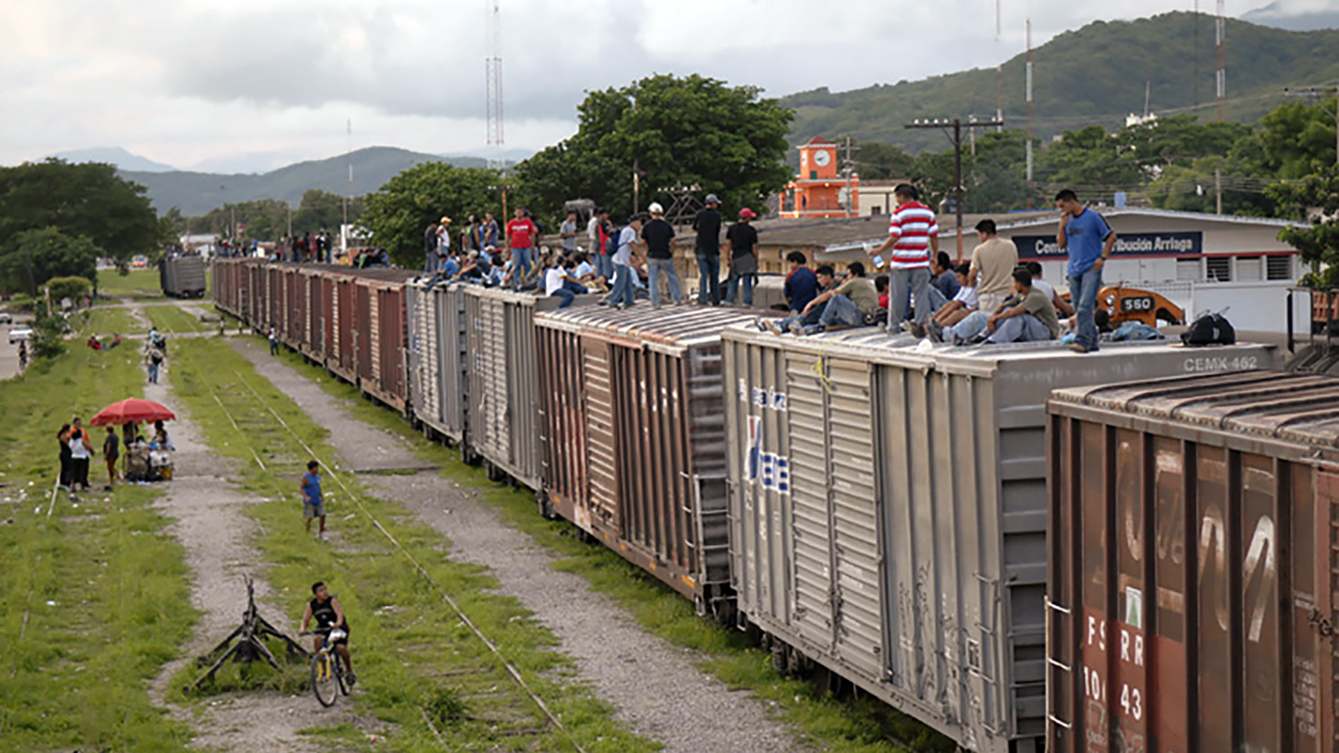 Le "Train de la mort" qui relie le sud du Mexique à la frontière avec les Etats Unis. Beaucoup de migrants honduriens l'empruntent. (Photo: Jean-Claude Gerez)