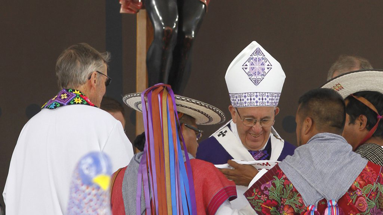 Le pape lors de la messe à San Cristóbal de las Casas au Mexique, le 15 février 2016 (Photo: Keystone)