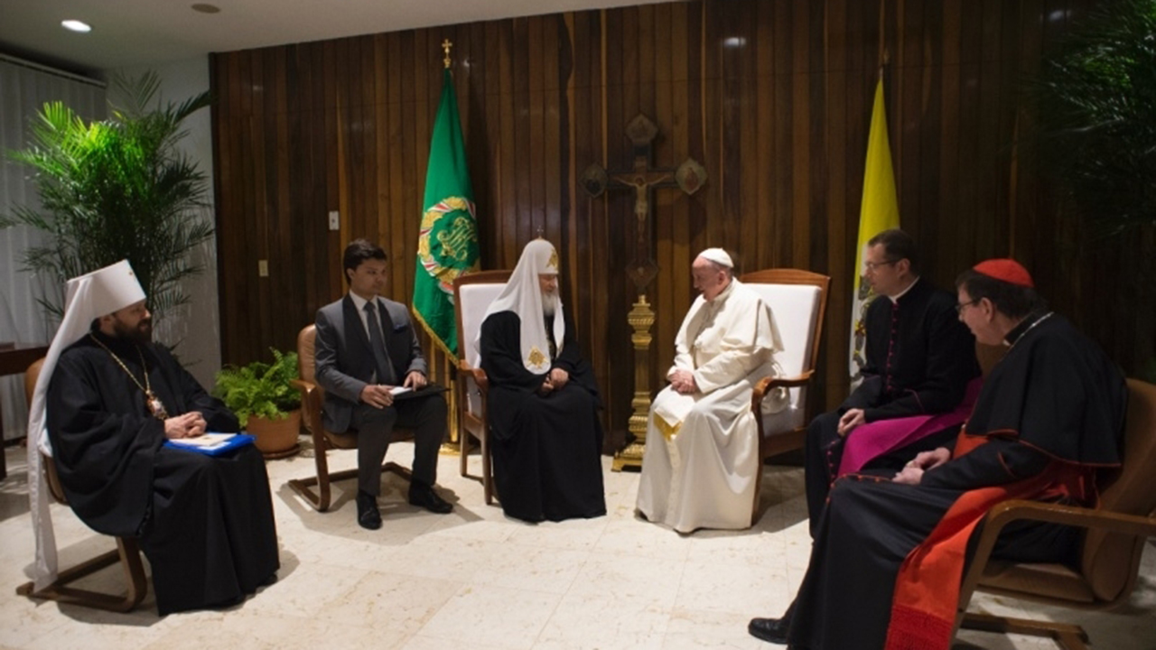 Le pape François et le patriarche Cyrille à Cuba, le 12 février 2016 (Photo: news.va)