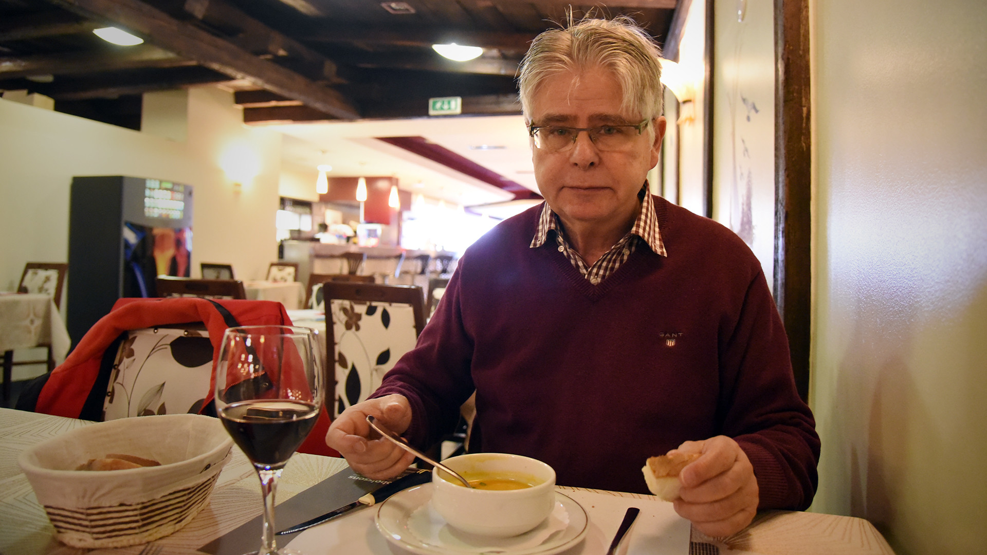 Le philosophe Jacques de Coulon inaugure notre série d'entretiens, les "soupes de carême" (Photo: Pierre Pistoletti)