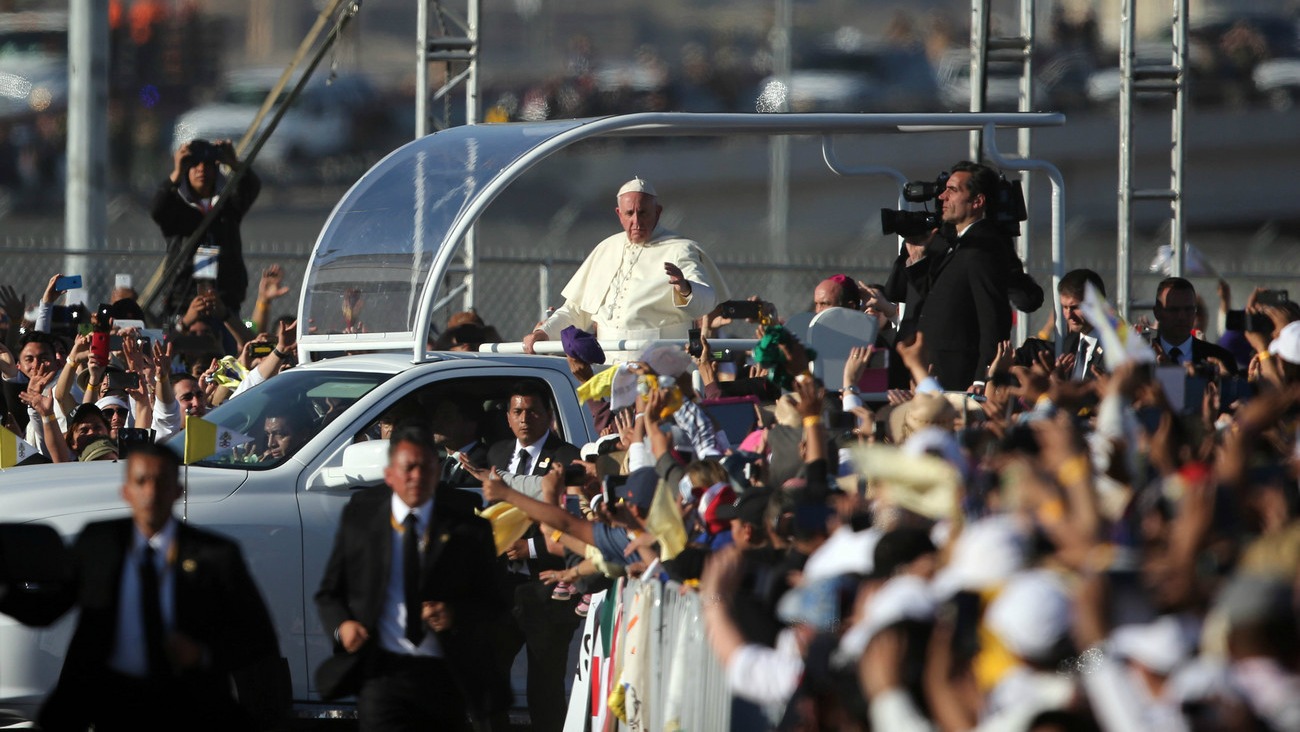 Le pape François a célébré une messe à Ciudad Juarez, à la frontière entre le Mexique et les Etats-Unis (Photo:AP Dario Lopez-Mills/Keystone)