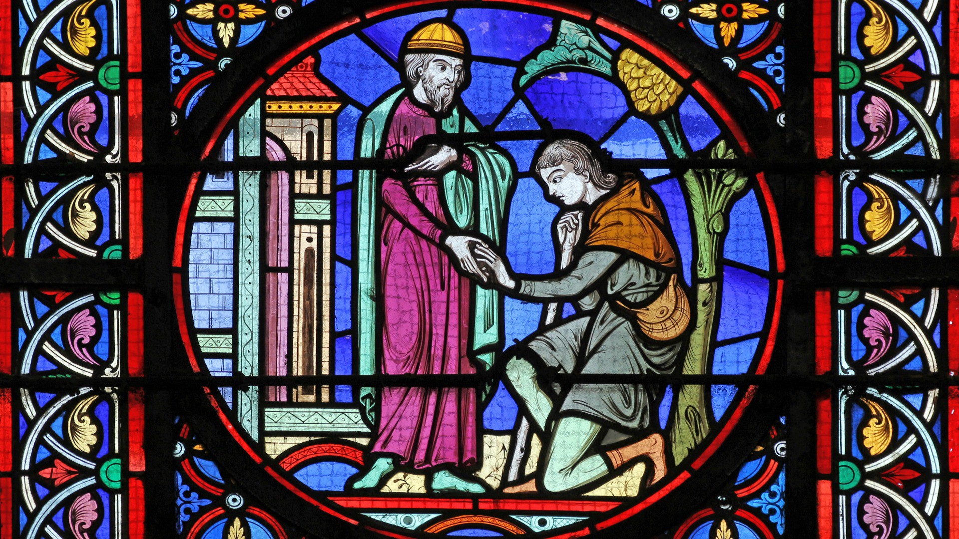 Le retour du fils prodigue. Détail d'un vitrail de la basilique du Sacré-Coeur de Paray-le-Monial | © Flickr/Lawrence OP/CC BY-NC-ND 2.0)