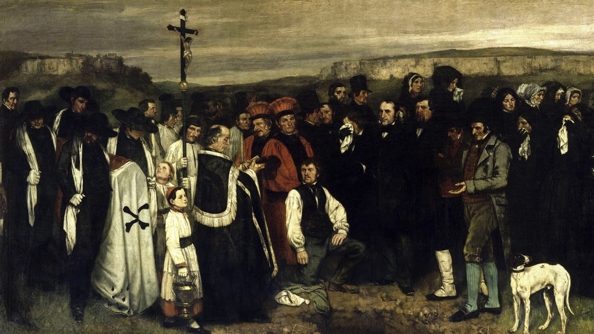 Gustave Courbet, un enterrement à Ornans, 1850, Musée d'Orsay 