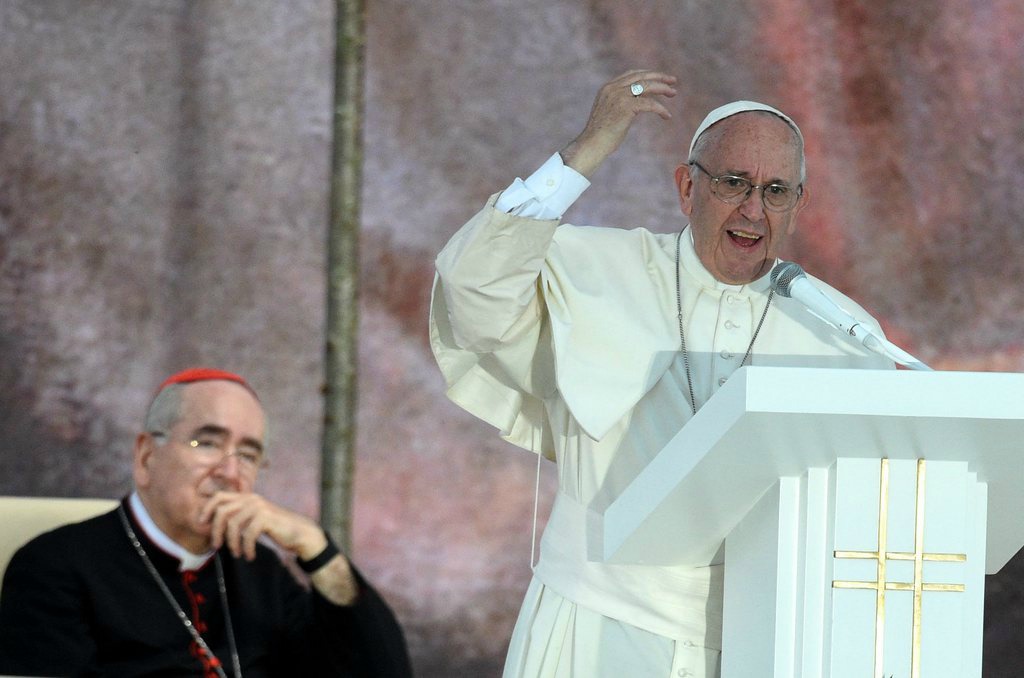 Lors de la veillée finale des JMJ, le pape a exhorté les jeunes à ne pas végéter dans un divan et à suivre le Christ avec courage. (Photo: Keystone)