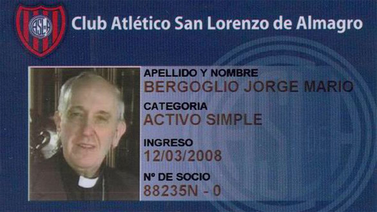 San Lorenzo: La carte de membre du pape François (Photo: DR)