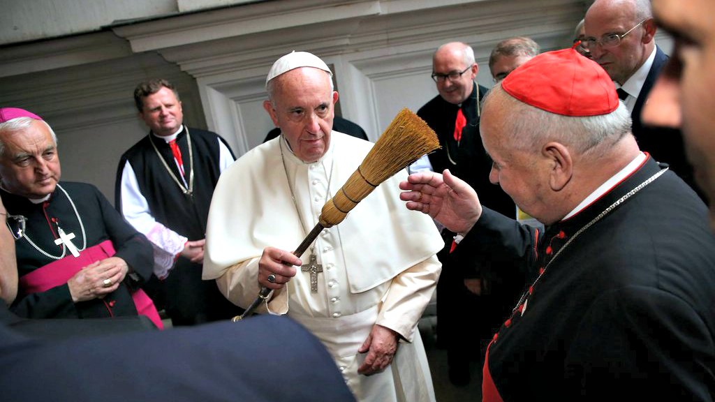 Le pape François a rencontré les évêques de Pologne (Photo:EPA AP/Grzegorz Momot/Keystone)