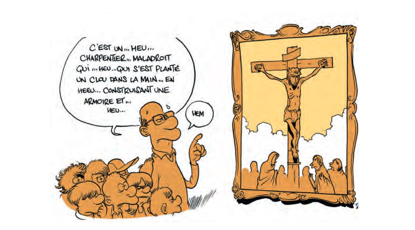 Caricature de Zep pour la brochure "La laïcité à l'école" éditée par le canton de Genève 