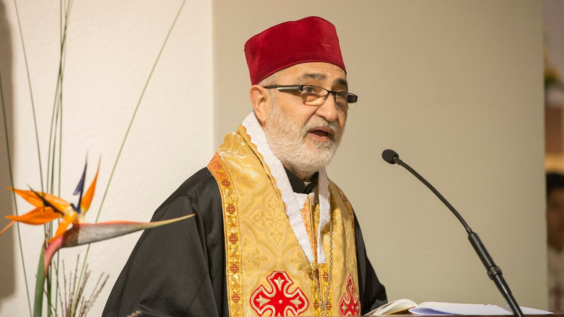 Mgr Nicolas Antiba, archimandrite de Bosra et Hauran, en Syrie, a remercié les paroissiens de Villars-sur-Glâne (Photo:Christoph von Siebenthal)