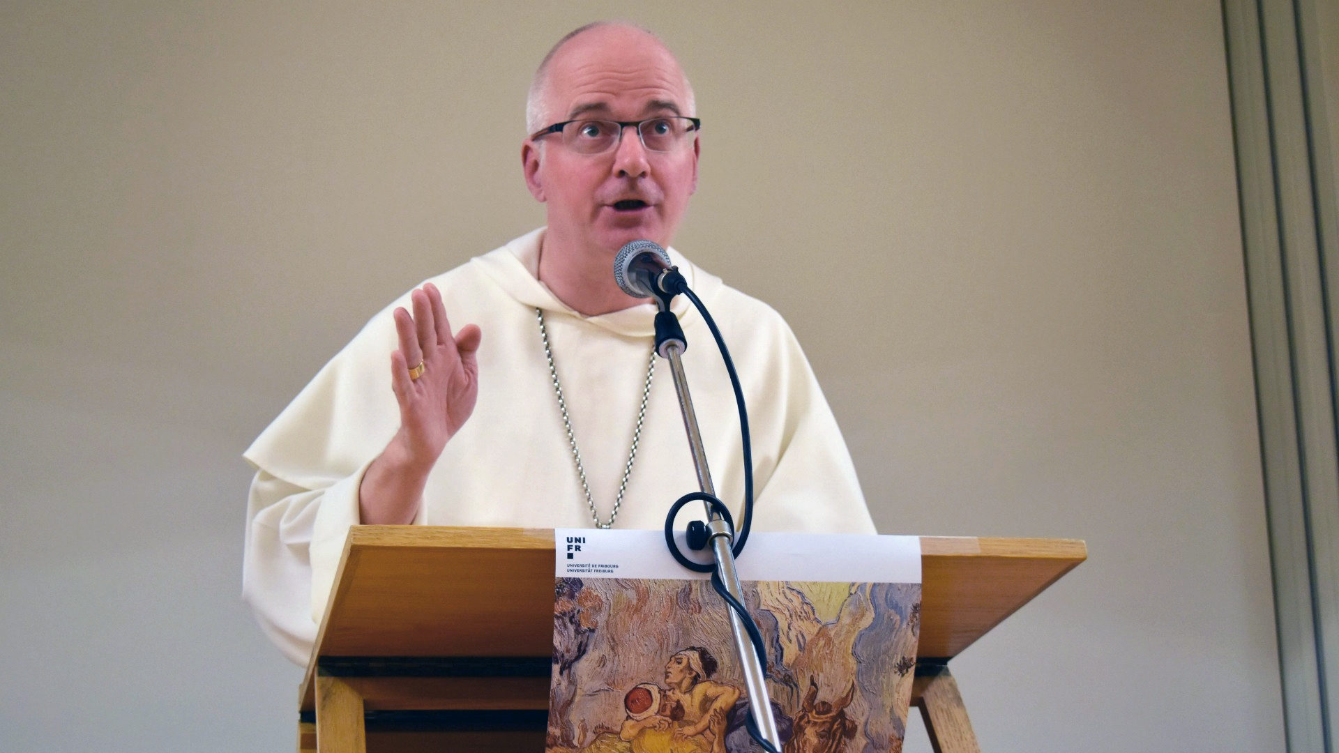 Mgr Charles Morerod participait au 8e Forum "Eglise dans le monde" de l'Université de Fribourg, le 14 octobre 2016 (Photo: Jacques Berset)