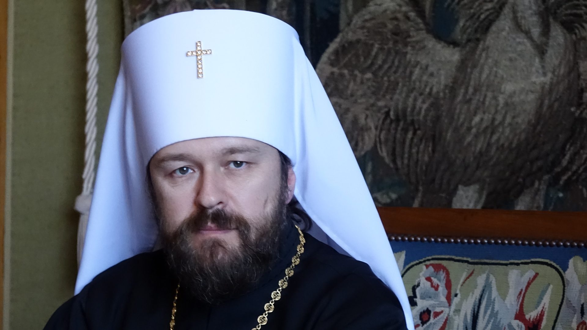 Le métropolite Hilarion, ministre des Affaires extérieures  du patriarcat de Moscou, à l'Université de Fribourg (photo Maurice Page)