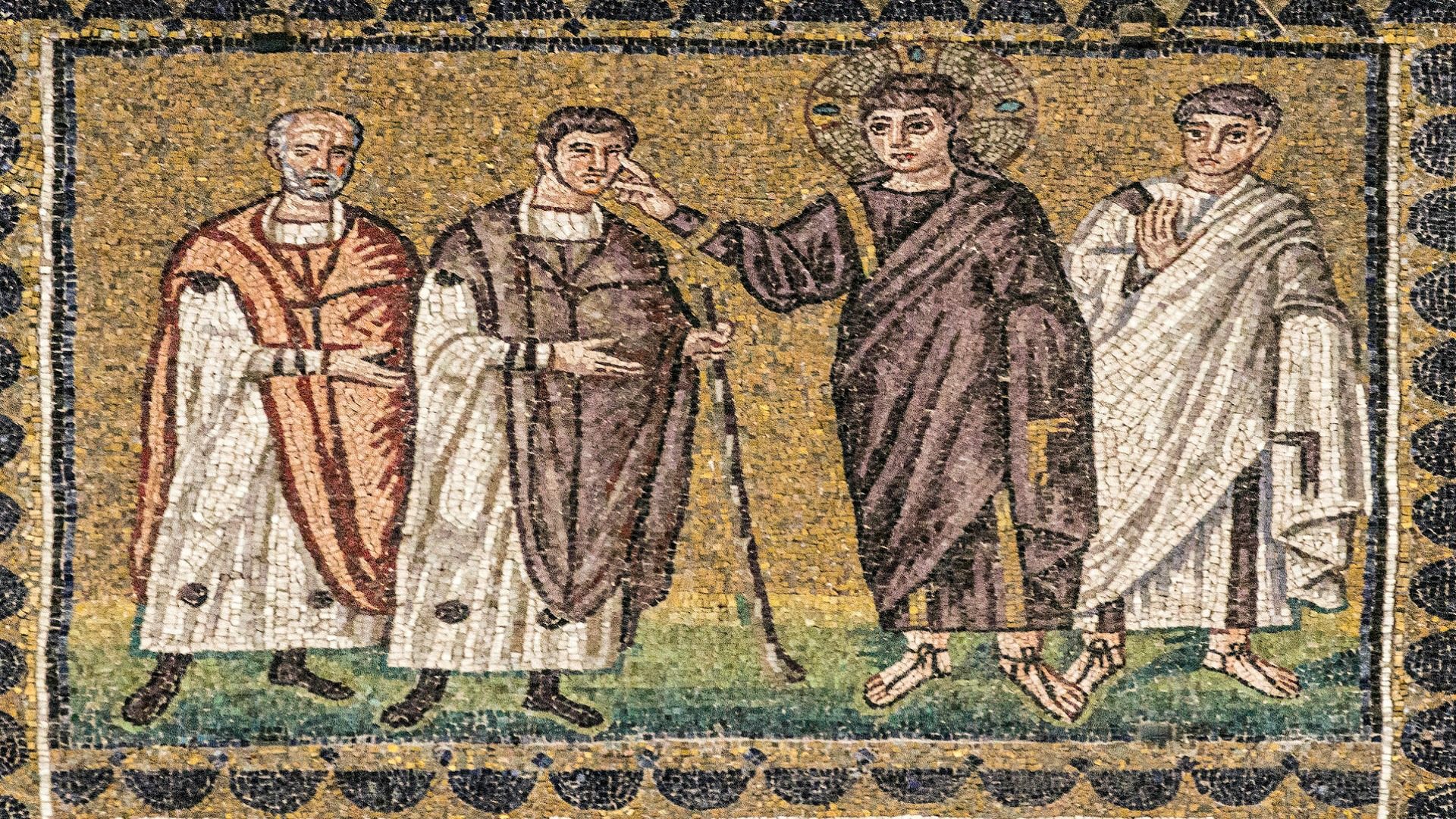 Jésus guérit un aveugle. Mosaïque du 5e siècle. Basilique Saint-Apollinaire-le-Neuf, Ravenne (Italie) | © Flickr/Lawrence OP/CC BY-NC-ND 2.0