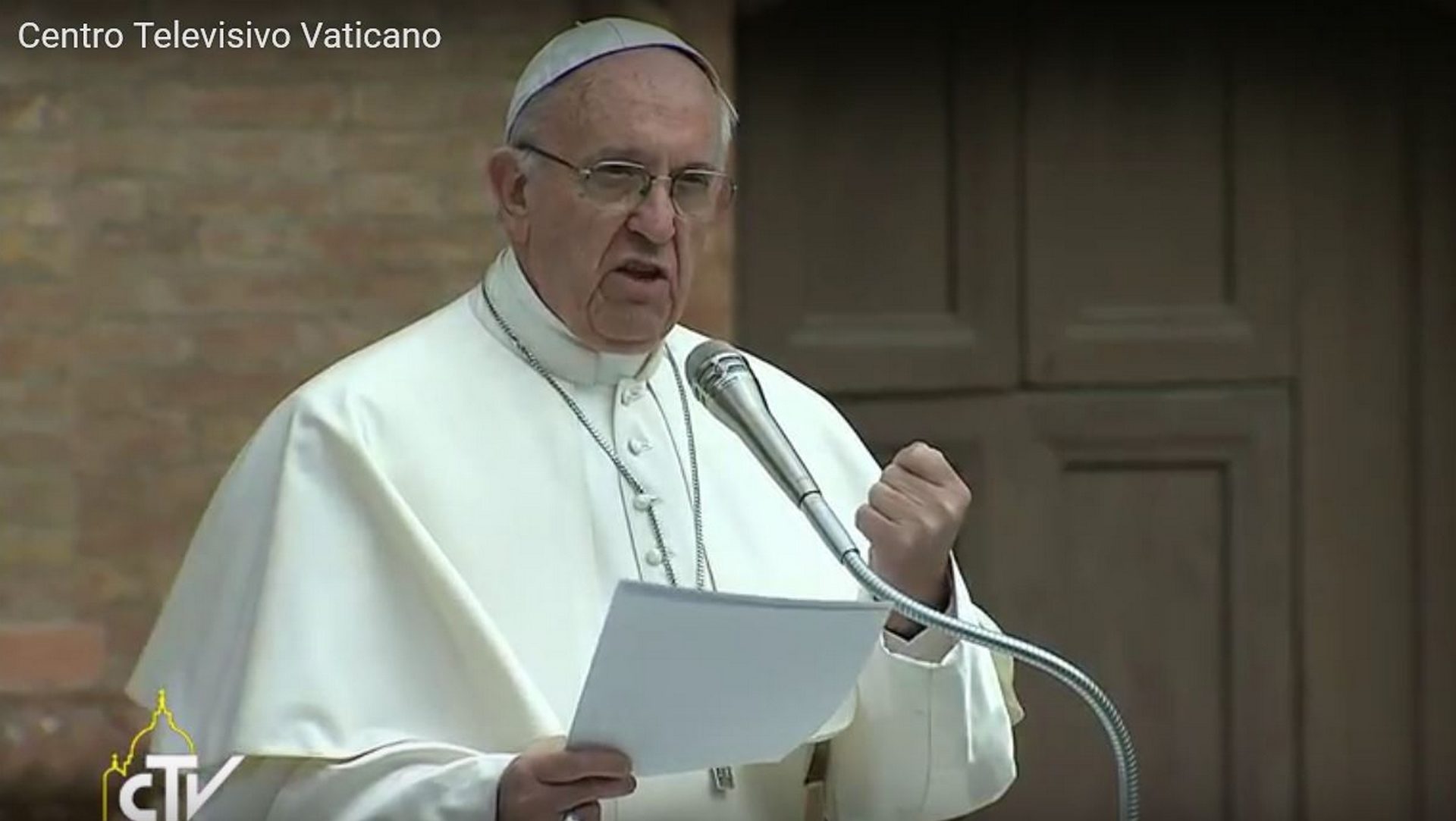 Le pape François encourage à la ténacité (capture d'écran CTV)