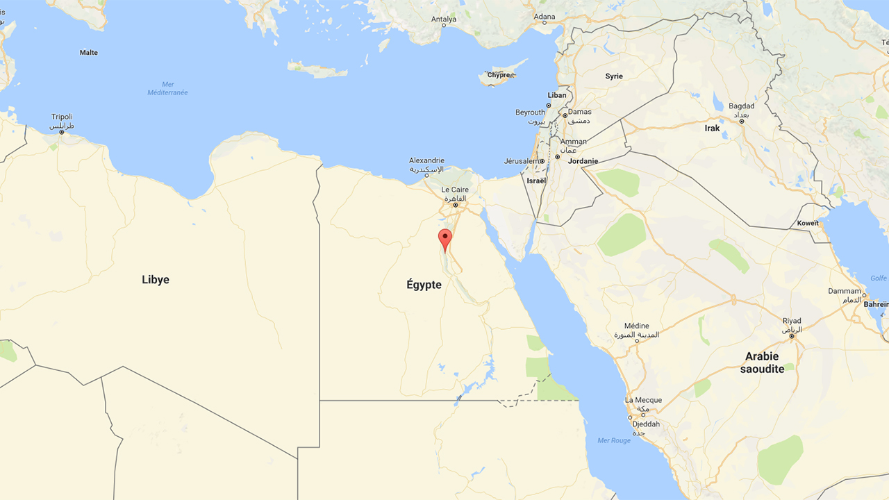 Des hommes armés ont pris d’assaut un bus transportant des chrétiens dans la province de Minya, au sud du Caire (Illustration: Google Map)