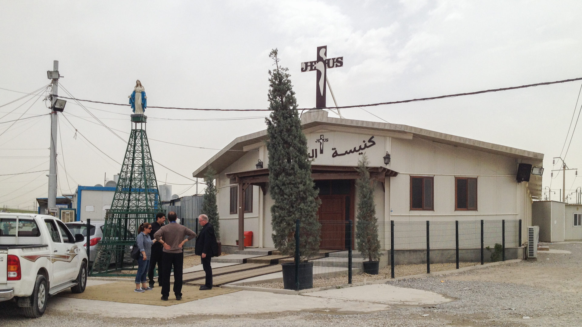 La chapelle du camp de réfugiés d'Erbil Ankawa peut accueillir un millier de fidèles | © Maurice Page