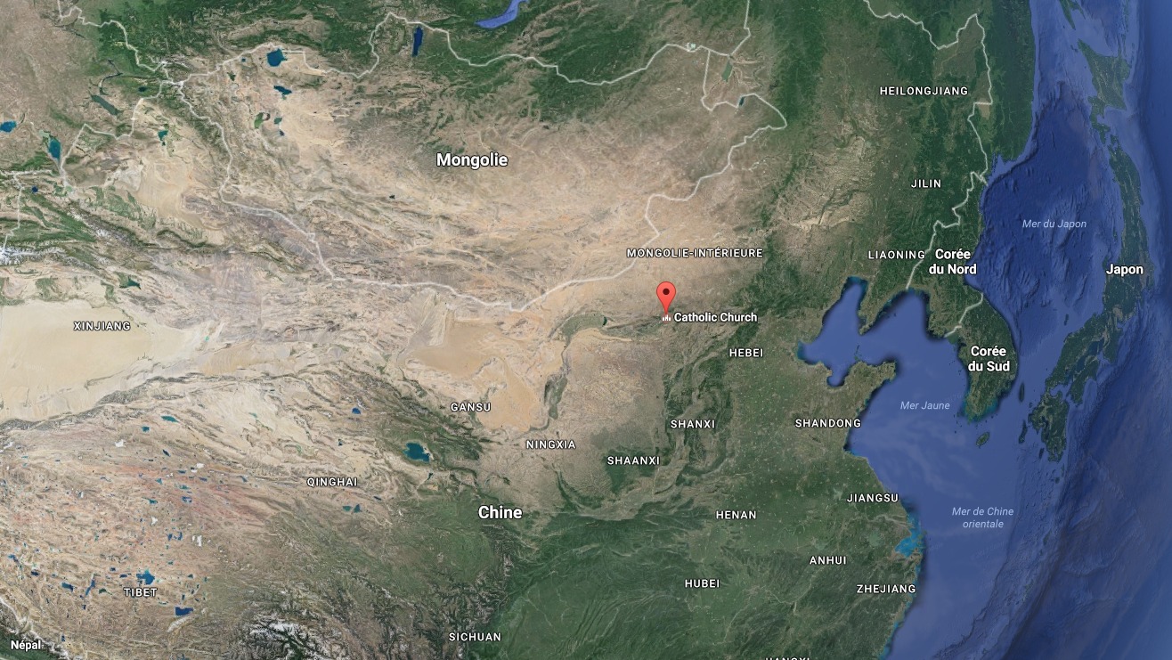 Mgr Liu était évêque de Jining, en Mongolie-Intérieure (capture d'écran Google Maps)