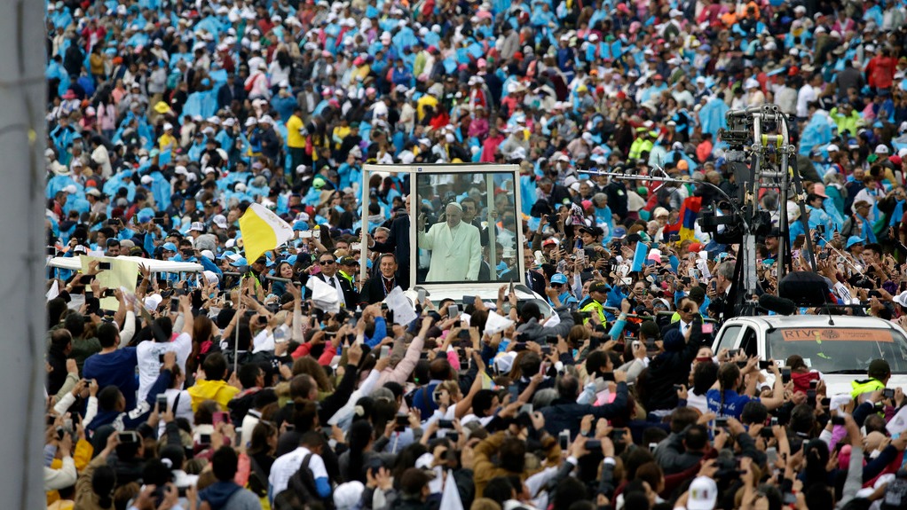 Une véritable marée humaine a accueilli le pape à Bogota (Photo: AP Fernando Vergara/Keystone)