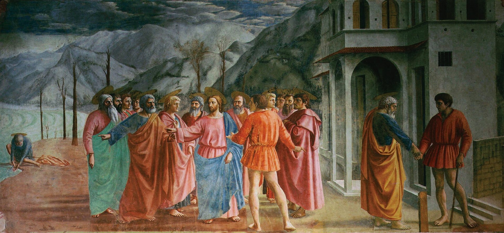 On a souvent compris: le temporel à l’état, le spirituel à Dieu, or le message est plus complexe et plus riche. (Masaccio: Le paiement du tribut). | Wikimédia commons