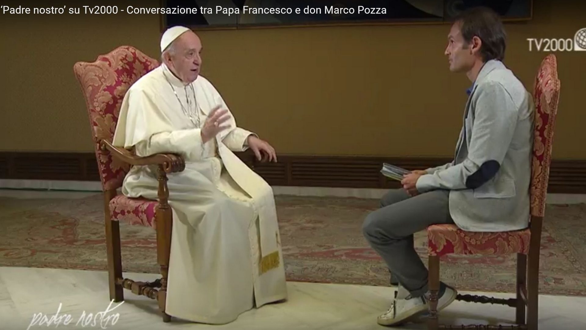 Le pape François s'entretient sur le Notre Père (capture d'écran TV2000)