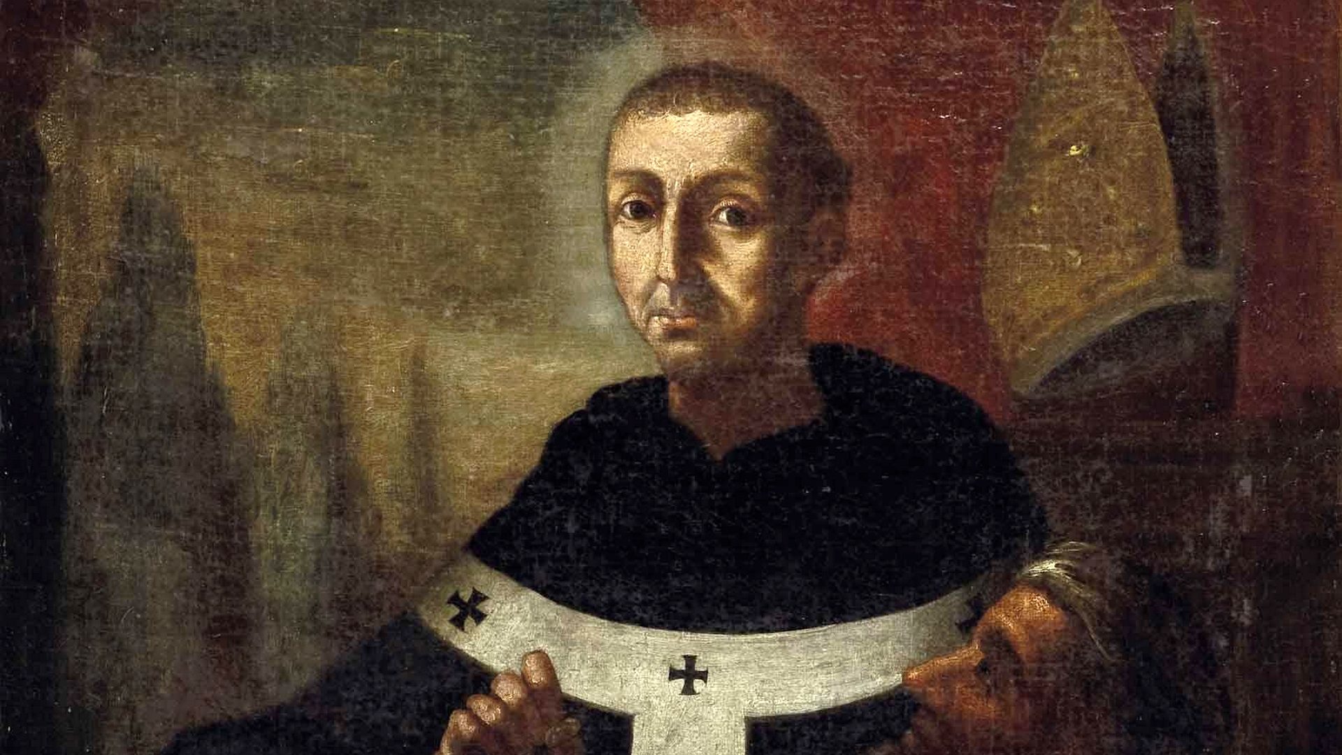 Saint Thomas de Villeneuve (1486-1555) peinture à l'huile du XVIIe siècle 