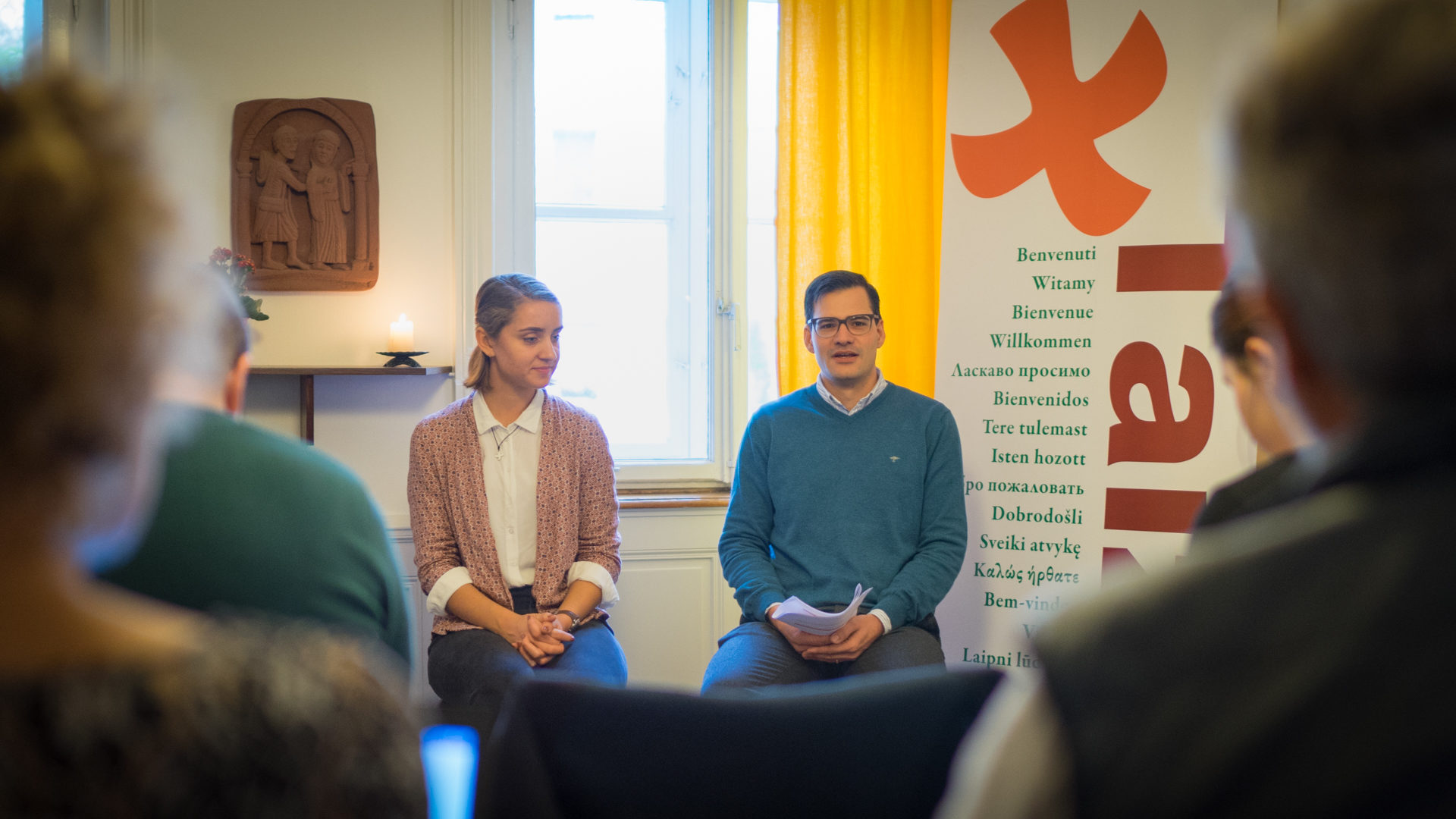 Sara Fruga et Fabian Dinkel, membres du comité d'organisation de la prochaine rencontre européenne de Taizé. (© Pierre Pistoletti)