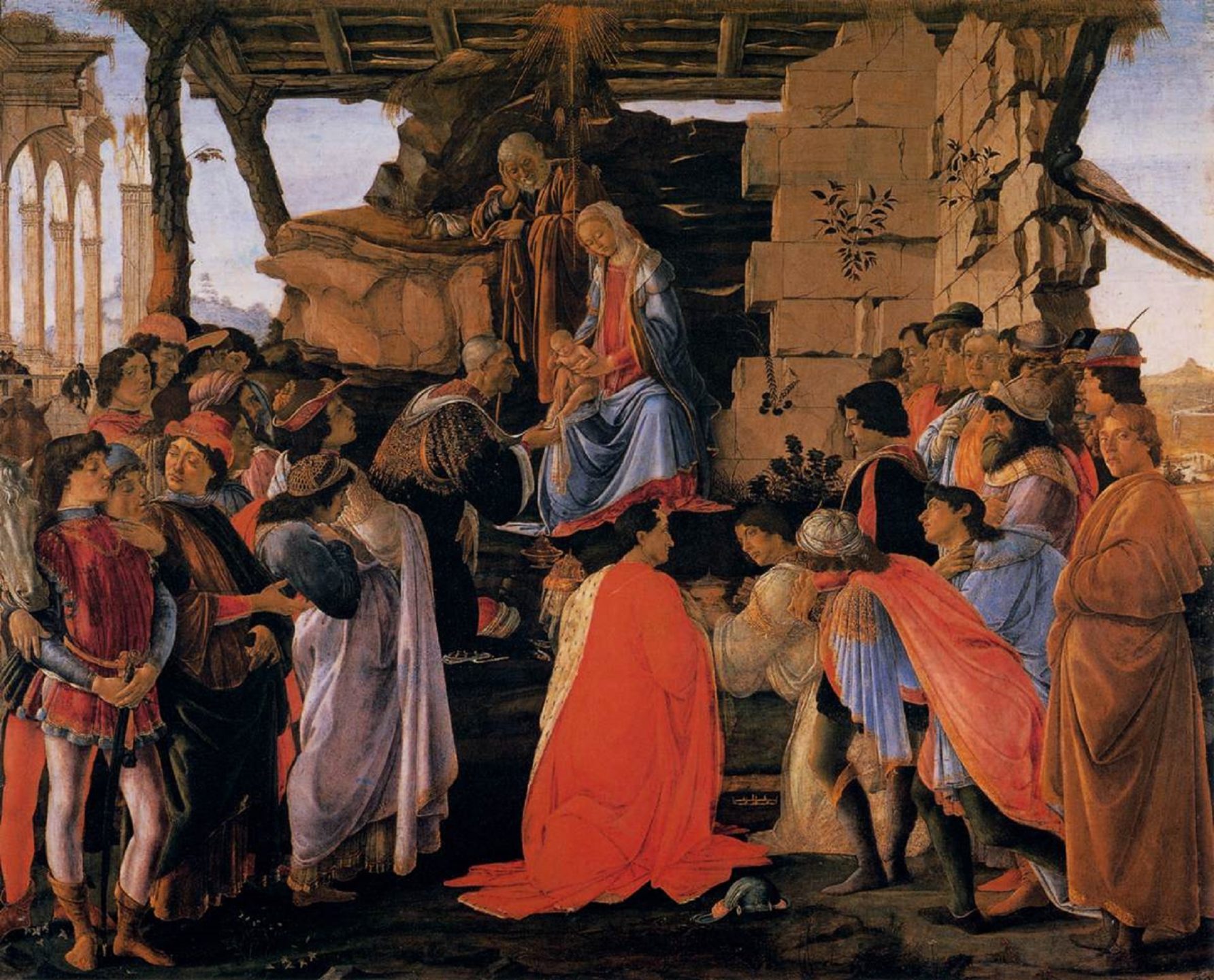 L’adoration  des mages venus de l’Orient lointain. Sandro Botticelli, vers 1475 | Wikimedia.