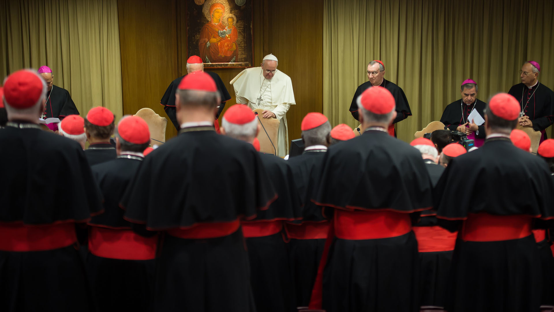 Le pape et les cardinaux lors du consistoire d'octobre 2014 | © Flickr/Mazur/catholicnews.org.uk/CC BY-NC-SA 2.0