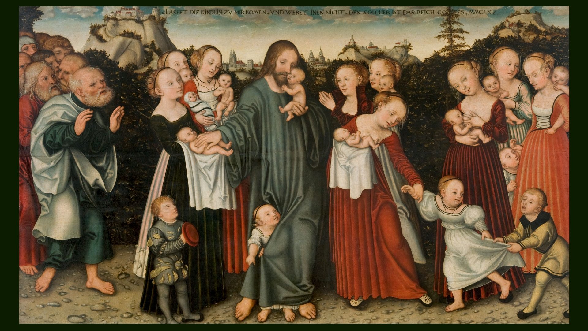 "Laissez venir à moi les petits enfants!" Lukas Cranach, 1537, Musée d'Erfurt
