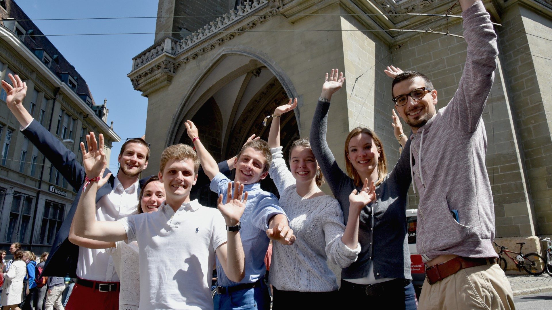 Michel Staszewicz (deuxième à g.) a retrouvé de nombreux amis aux JMJ de Fribourg | © Raphaël Zbinden