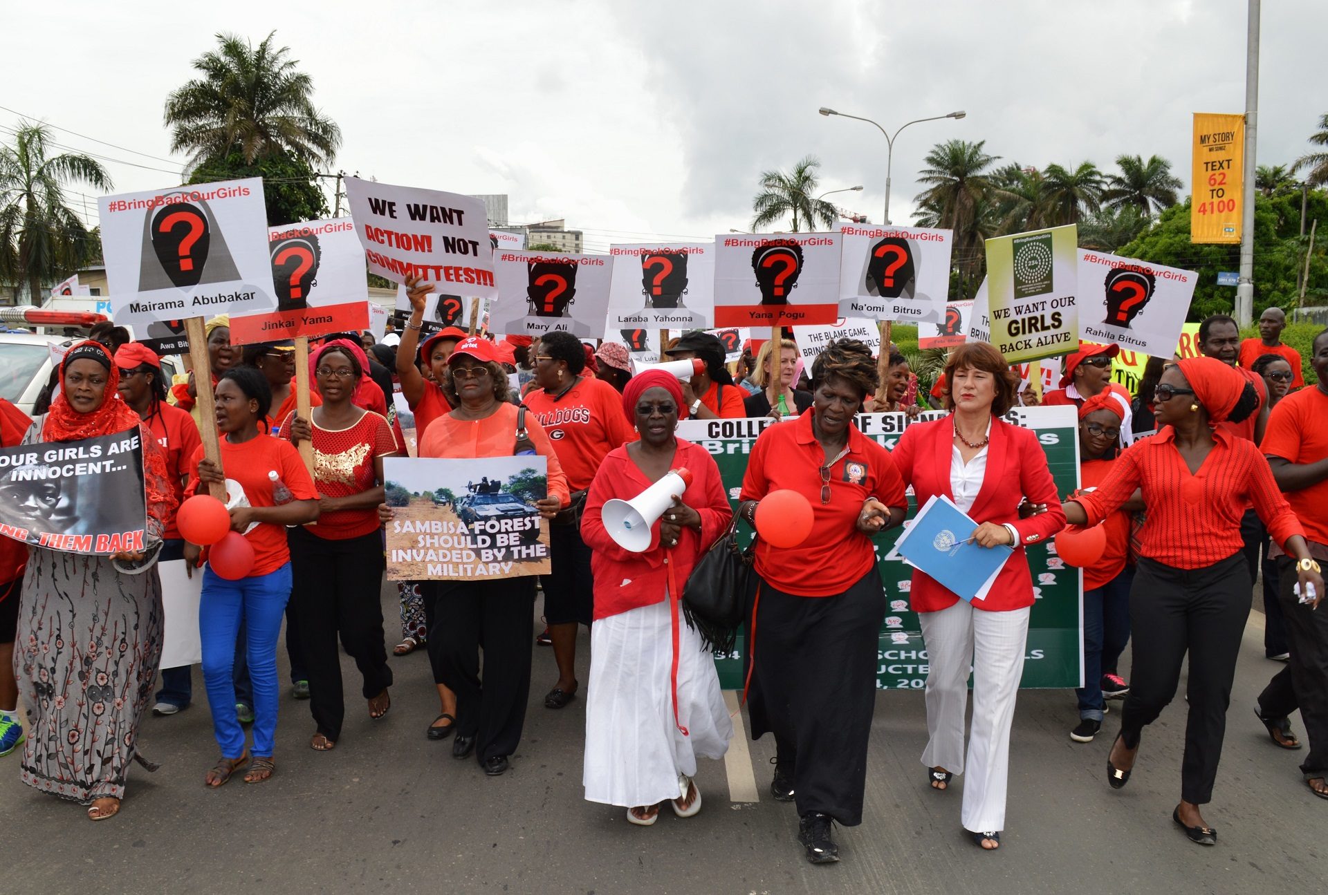 Lagos le 8 mai 2014. Manifestation pour la libération des 276 "filles de Chibok" enlevées par le groupe djihadiste Boko Haram le 13 avril. | © UN photo