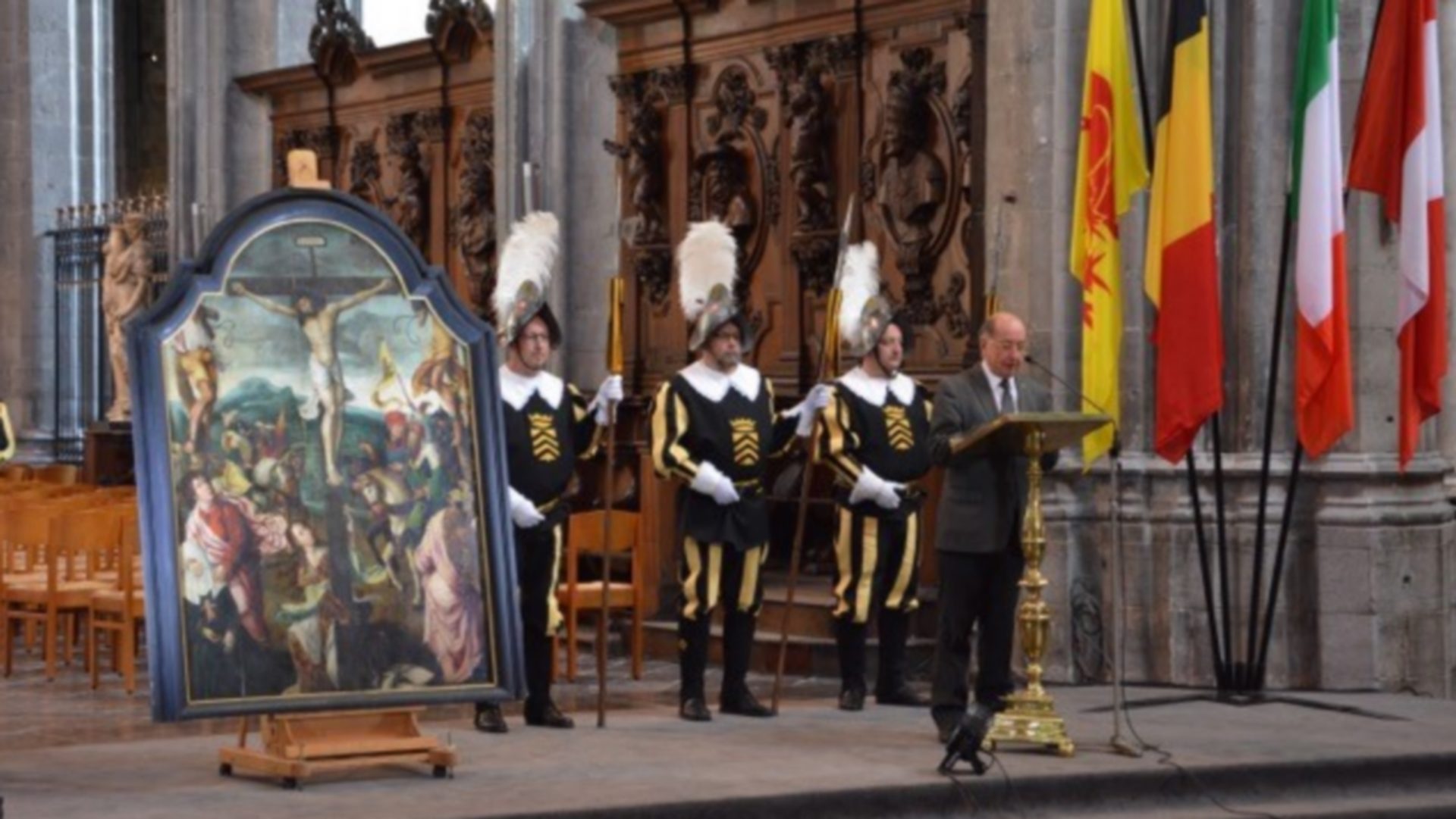 La collégiale de Mons, en Belgique, a récupéré un tableau volé en 1980 | diocèse de Tournai